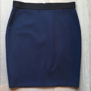 Classic style! Navy ponte knit pencil skirt